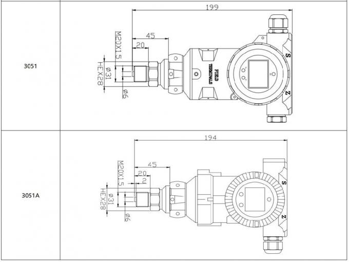 High Stable 0-5MPa Digital Pressure Transmitter OEM with Display