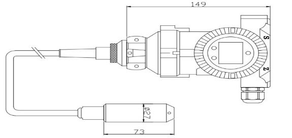 BHZ93420-III Sensor Tingkat Cairan Transmitter 0.1% Keakuratan Sensor Tingkat Air 4 20ma 1