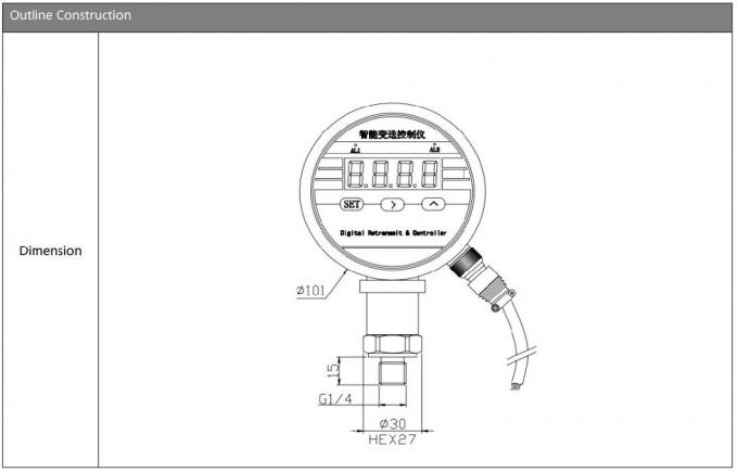 BPZK01 Stainless Steel Pressure Switch Electronic Digital Pressure Gauge Untuk Pengendalian Proses 0